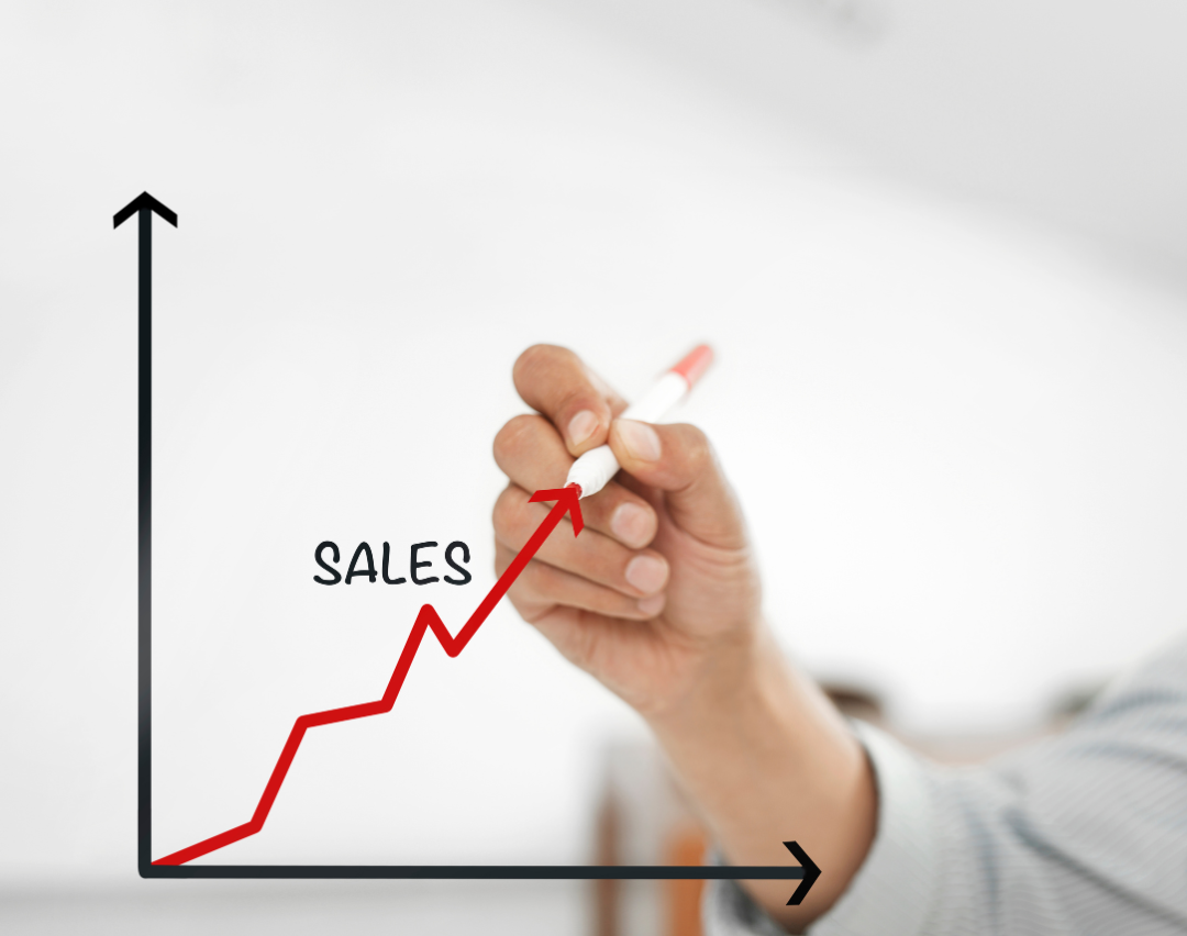 Sales graph with an upward trend