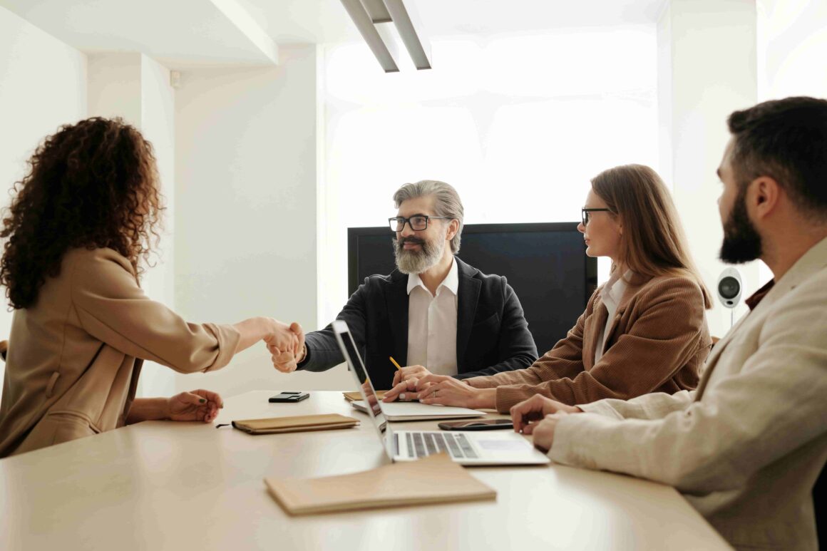 Business people shaking hands