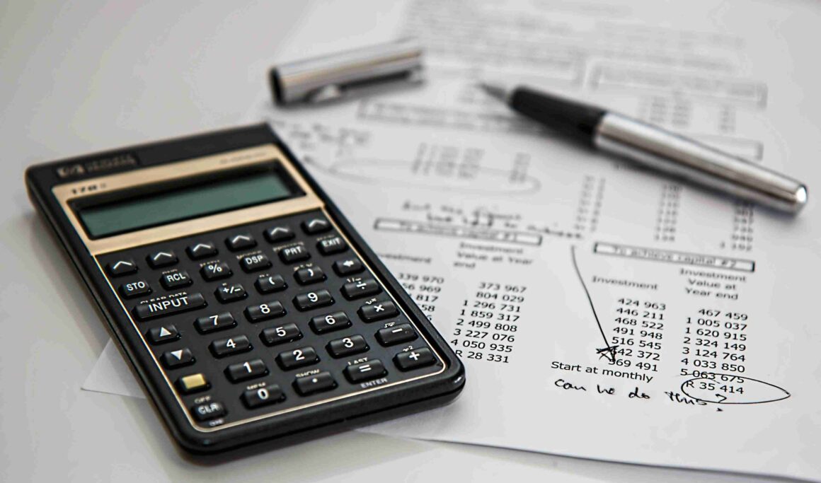 Calculator on financial statements